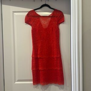 Cynthia Steffe Red Lace Martin Dress Size 8. New without tags.